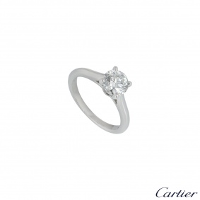 Cartier Platinum Diamond 1895 Solitaire Ring 0.90ct H/VS1 XXX